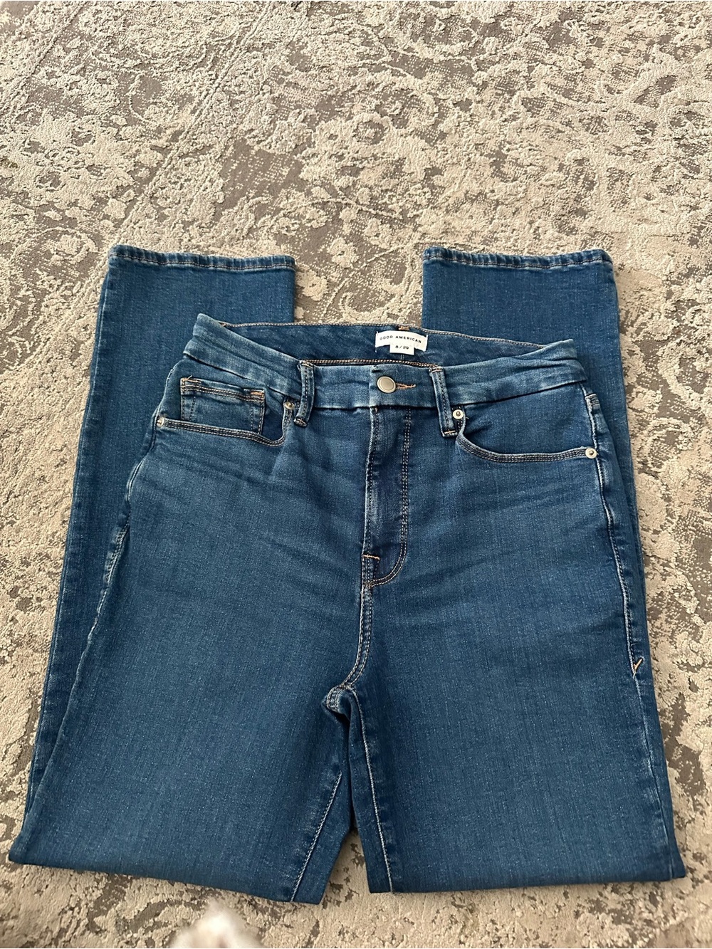 Good American Dark Blue Straight Jeans
